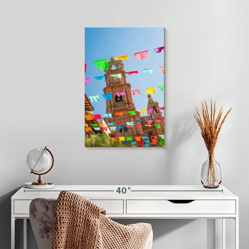 Église colorée Adella de Vallarta, H 24 po x l 16 po