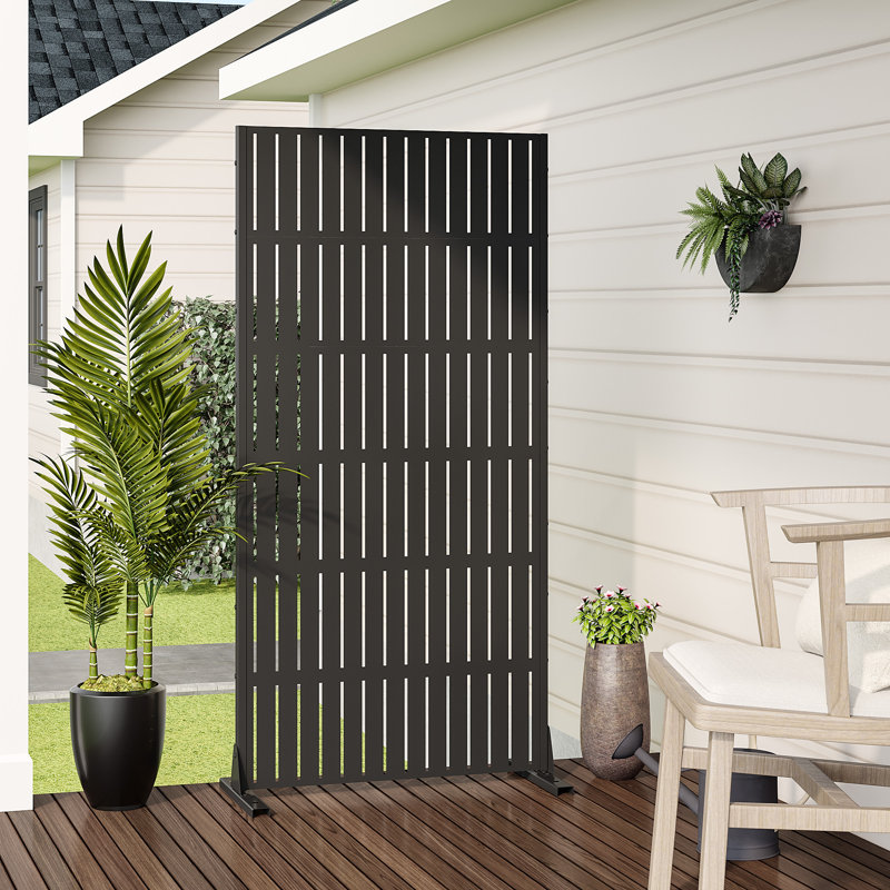 Paravent d'extérieur 72 po, H 72 po x l 35 po x P 16 po, Noir