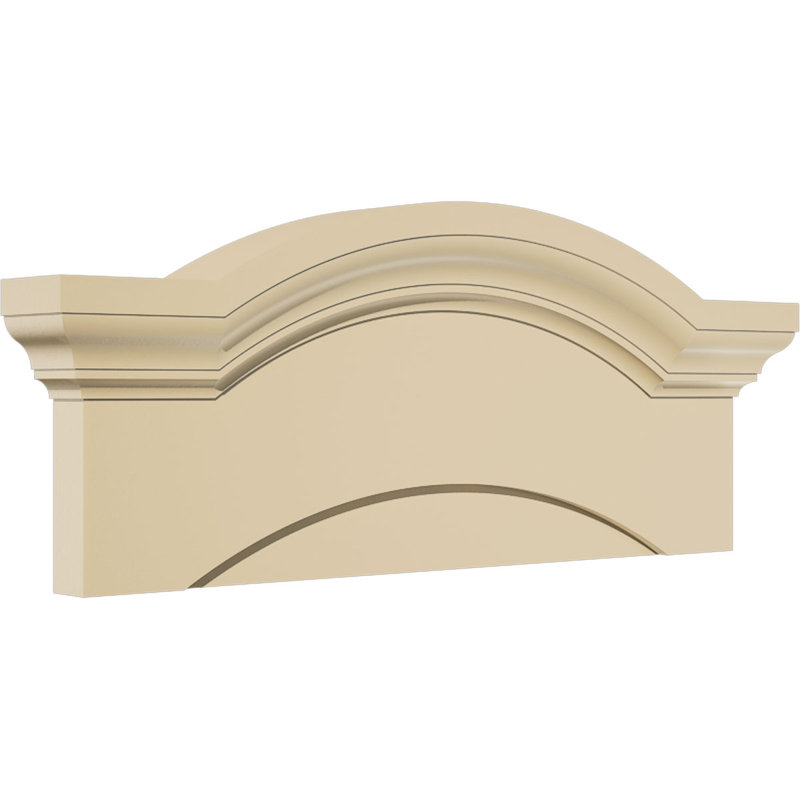 Fronton en uréthane signature sourc, brun clair apprêté, H 10,5 po x l 24 po x P 2,75 po