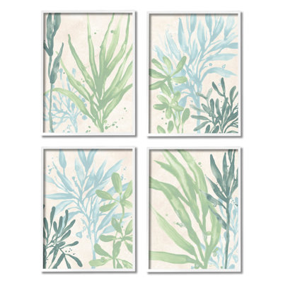 «Layered Plants Botanical Leaves» par June Erica - ensemble de 4 impressions sur bois