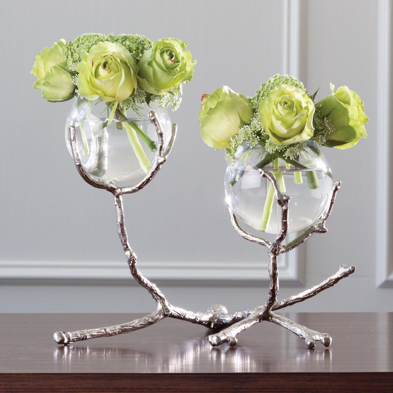 Twig 2 Vase Holder, Nickel
