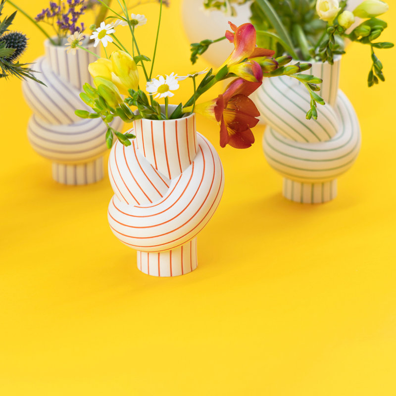 Node Porcelain China Table Vase, Mango