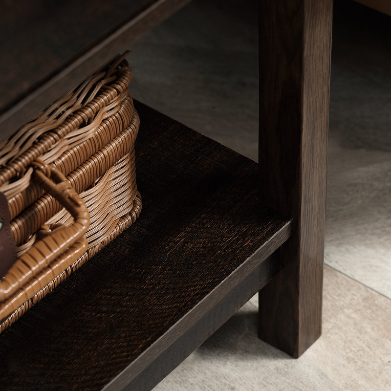 Petite table de bout avec tiroir et tablettes, brun foncé Cool Side Classic