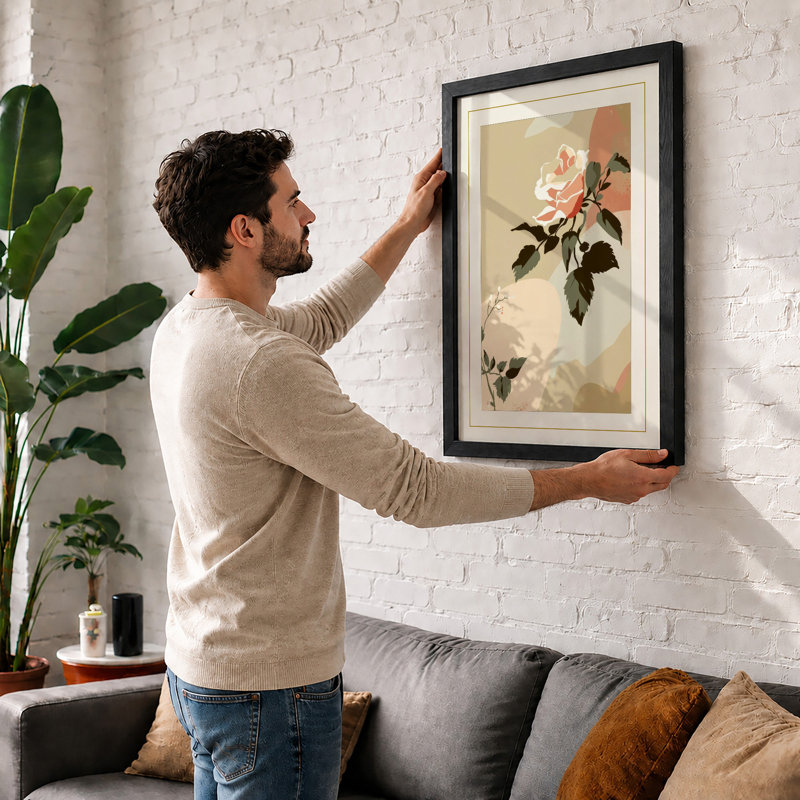 Delicate Rose Study Japandi - Print, Unframed, A3 - 42.0 x 29.7 cm