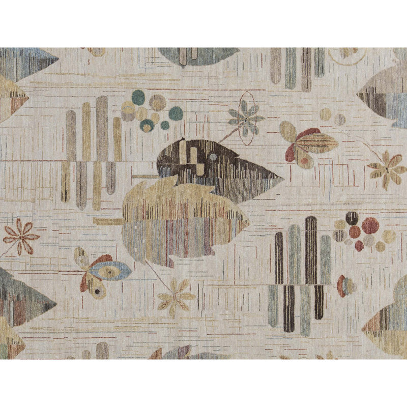 Hand-Knotted High-Quality Ivory Area Rug