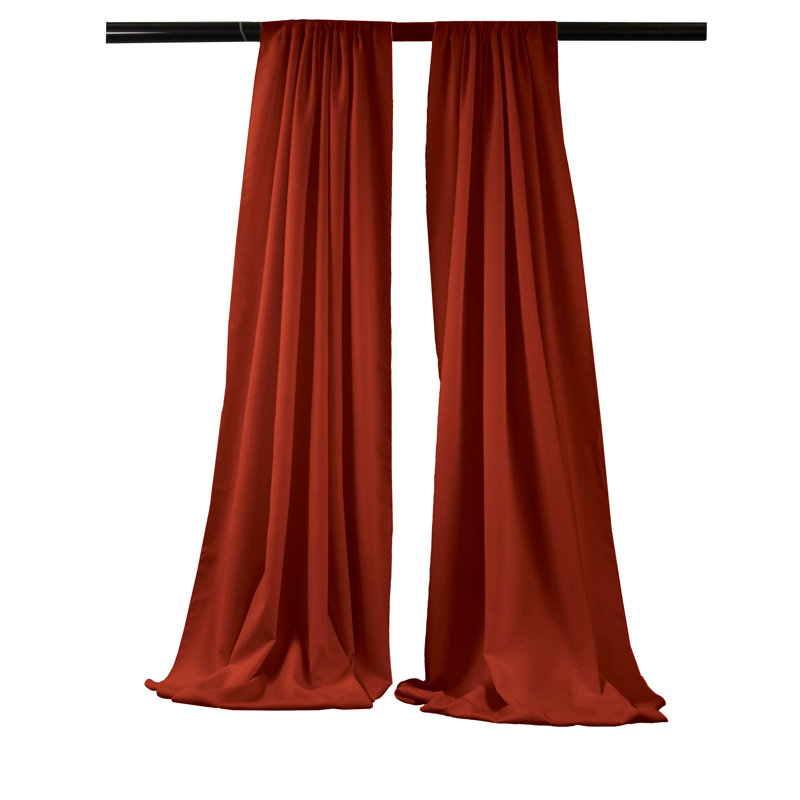 Angiens Polyester Semi-Sheer Drape Pair, Rust