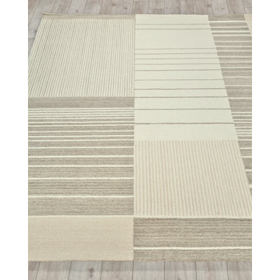 Exquisite Rugs Castine Handmade Hand-Tufted New Zealand Wool On Canvas Beige/Ivory Area Rug