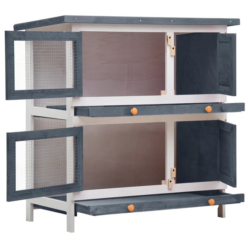 Winston Weather Resistant Rabbit Hutch, Grey
