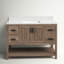 Ensemble de meuble-lavabo simple autoportant 48 po avec plateau en pierre d'ingénierie Marissa-935744932