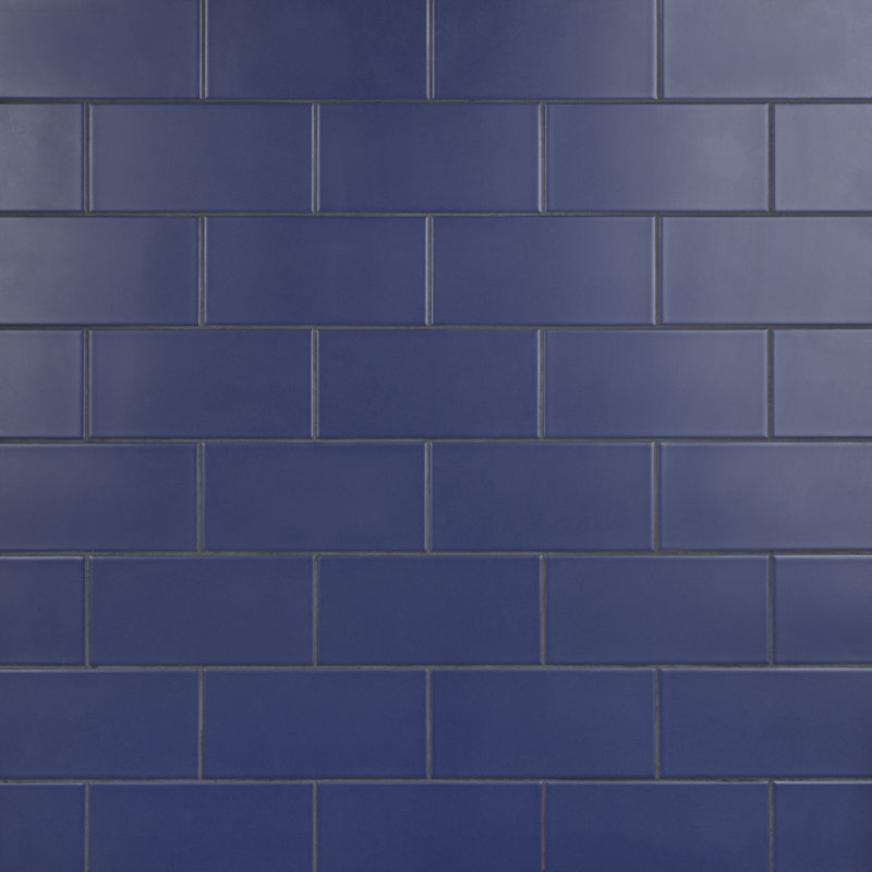 Projectos 4" x 8" Ceramic Subway Wall & Floor Tile, Royal Blue