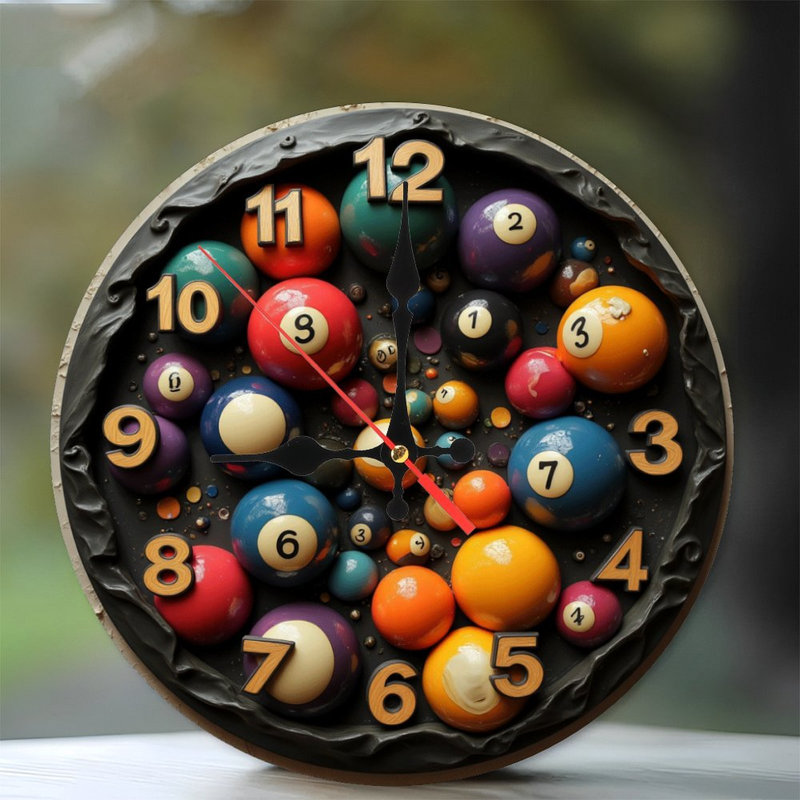 Boules de billard multicolores colorées et uniques