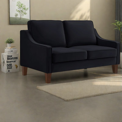 Canapé à ressorts, causeuse en velours de 51 pouces, maison compacte moderne