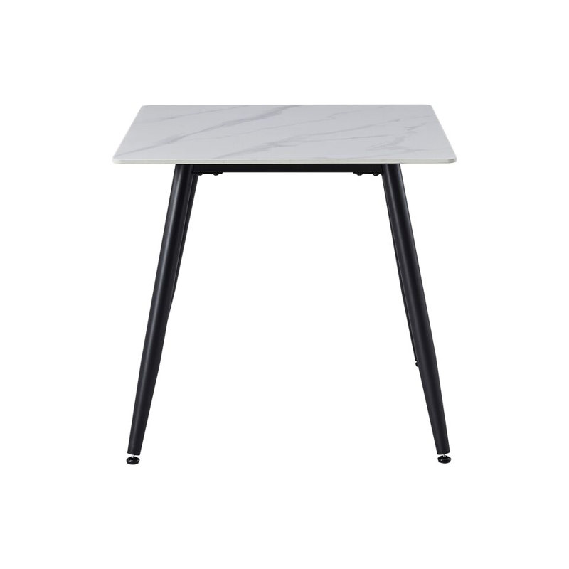 Brusly Solid Wood Dining Table, White Matt
