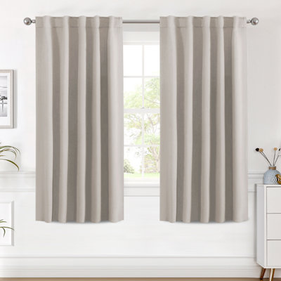 Solid Back Tab/Rod Pocket Bedroom Draperies Thermal Insulated Window Treatment Panels Room Darkening Drapes for Living Room