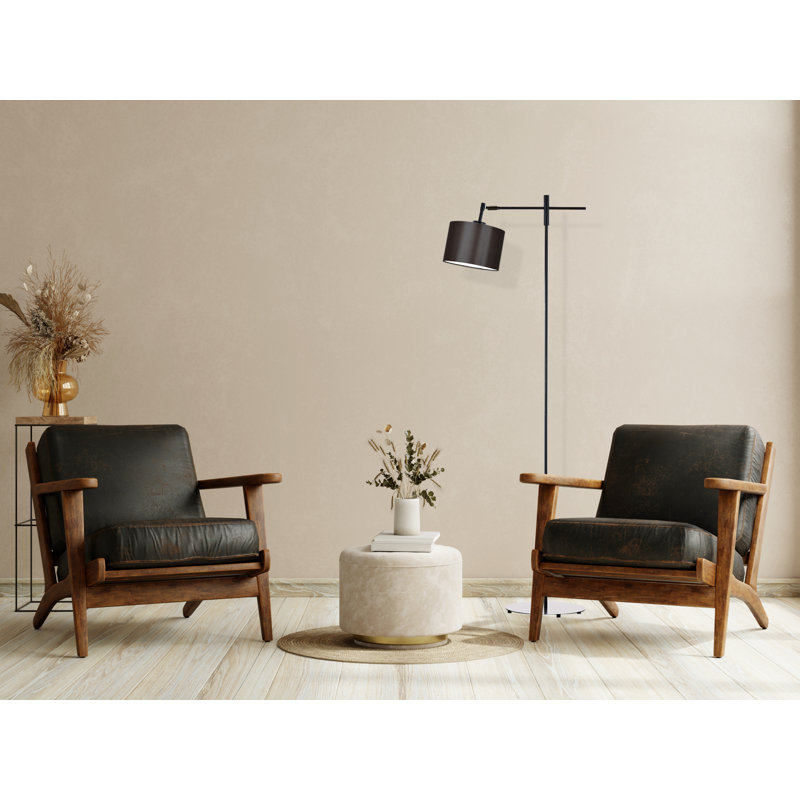 Chafton 145cm Brown Accent Floor Lamp, White, Mustard