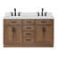 Meuble-lavabo double en bois massif Thornaby avec plateau en quartz Carrara de 1,5 po-938146493-935309738