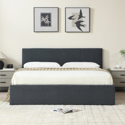 Hydraulic Lift Up Storage Upholstered Platform Bed