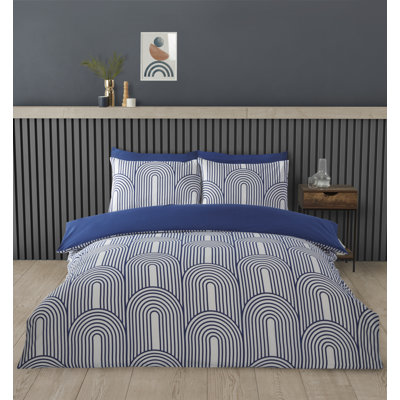 Earling Cotton Blend Geometric Duvet Cover Set with Pillowcases Included