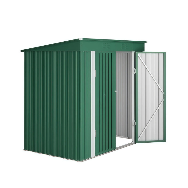 6 ft. W x 4 ft. D Vertical Metal Storage Shed, Green