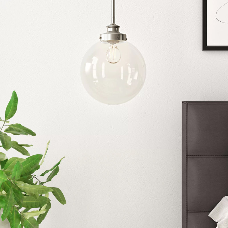 Westland 1 - Light Single Pendant, Polished Nickel, 12.75" H x 9.75" W x 9.75" D