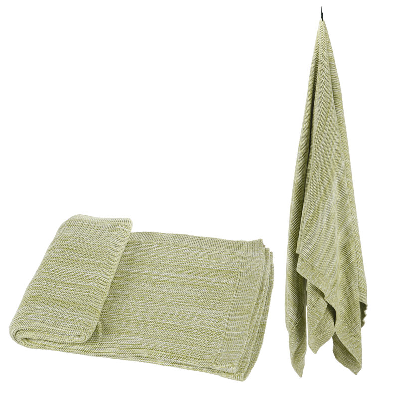 Knitted Throw Blanket, Green
