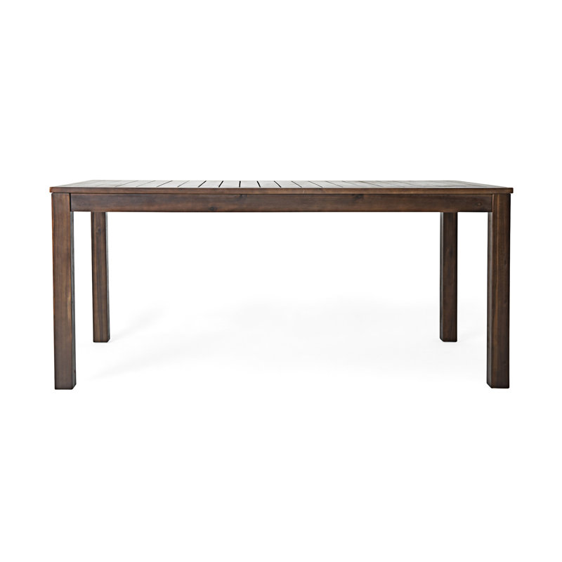 Table de salle à manger de patio en bois d'acacia durable de 69 po