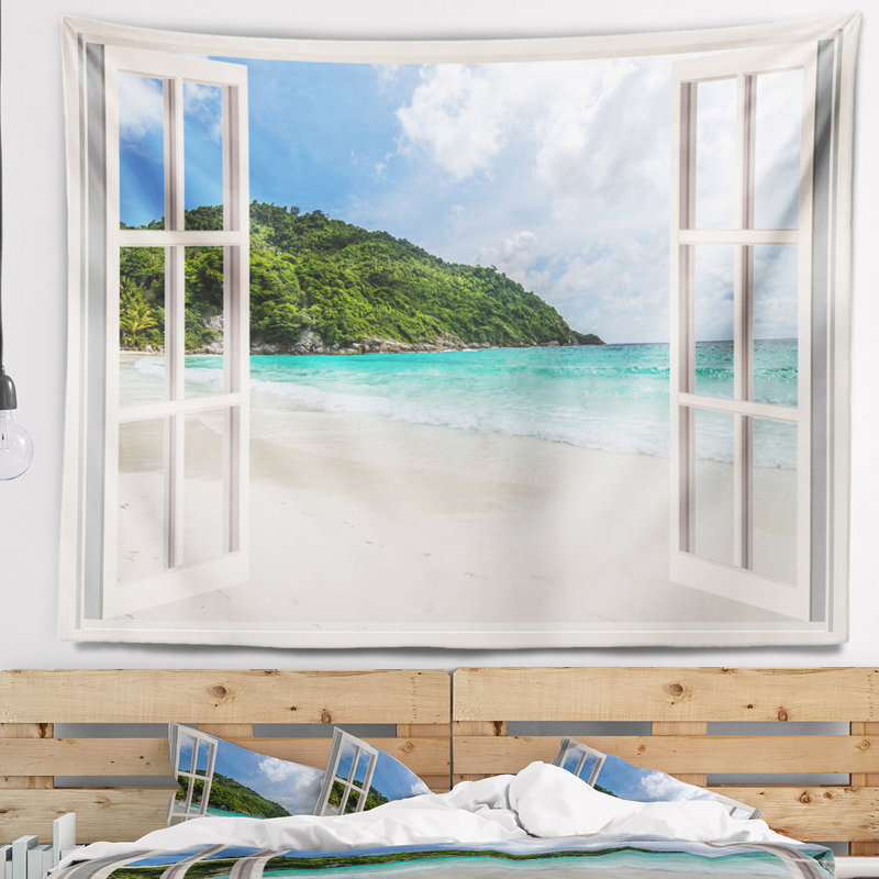 Tapisserie «Open Window to Calm Seashore», H 50 po x l 60 po