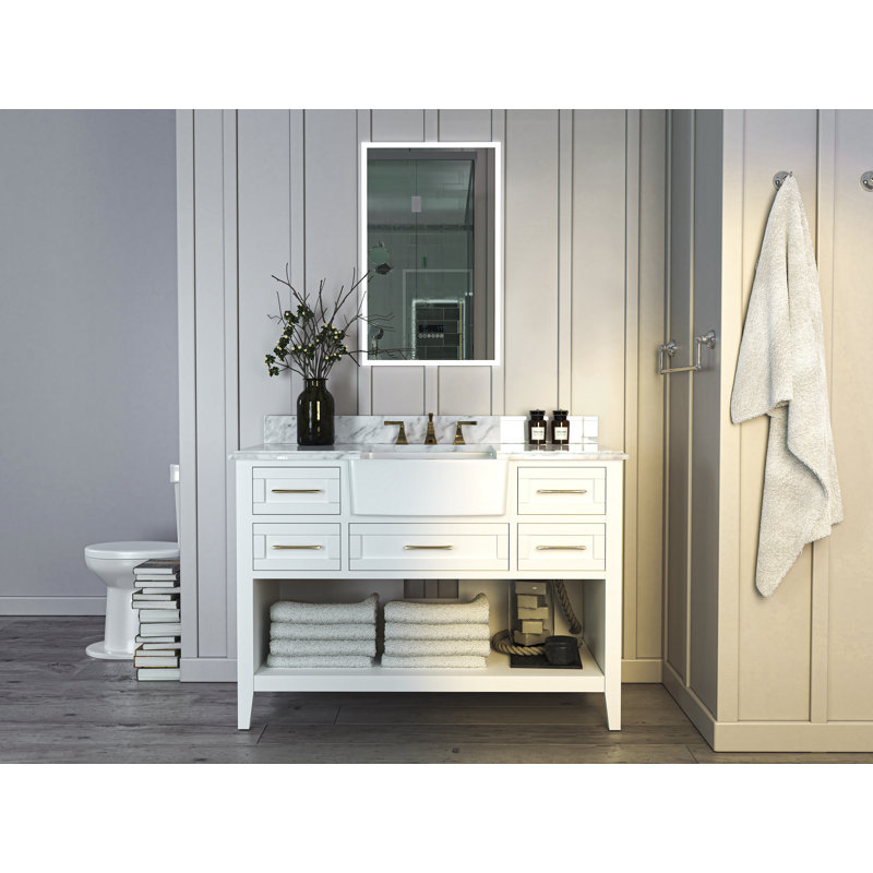 48'' W Single Vanity, White