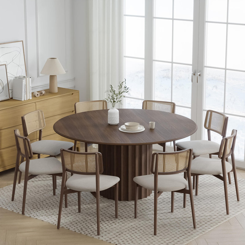 Table de salle à manger en bois massif, H 30 po x L 60 po x l 60 po, Noyer