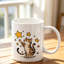 1pc Adorable Kitten Reaching for Stars Ceramic Mug - Cute Cat Cup with Clear Glossy, Coffee Tea Cup for, Perfect Birthday Christmas Gift for Cat Lovers.