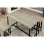 Table de salle à manger à hauteur de comptoir 5 pièces, gris noir bicolore, métal, plateau en plastique pour l'intérieur de la maison et fabrication en métal