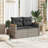 Garden Sofa Grey Poly Rattan, Powder-Coated Steel, Solid Acacia Wood