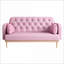 Causeuse moderne en PU avec coussins pour petits espaces Sofas Modern Rose clair | Bois massif