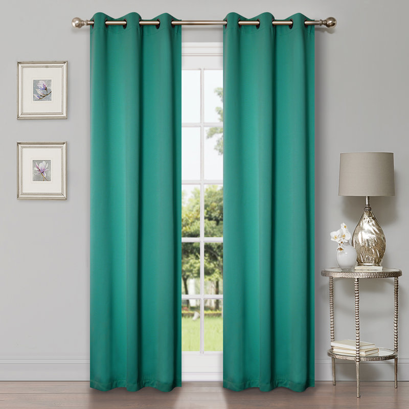 Paire de rideaux obscurcissant avec œillets Millendon, Bleu céruléen, L 42 po x L 96 po