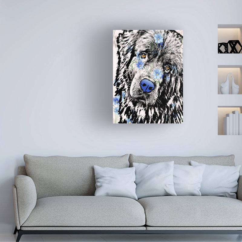 «Animals Newfie» sur impression sur toile, L 14 po x H 19 po