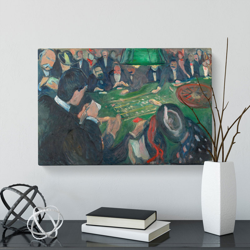 At The Roulette Table by Edvard Munch - Wrapped Canvas Painting, 35cm H x 50cm W x 3cm D