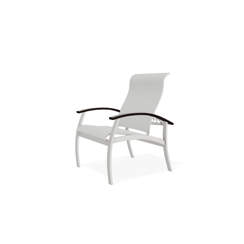 Chaise de patio Askar, Blanc 6D Sunbrella®, Noir, Neige texturée