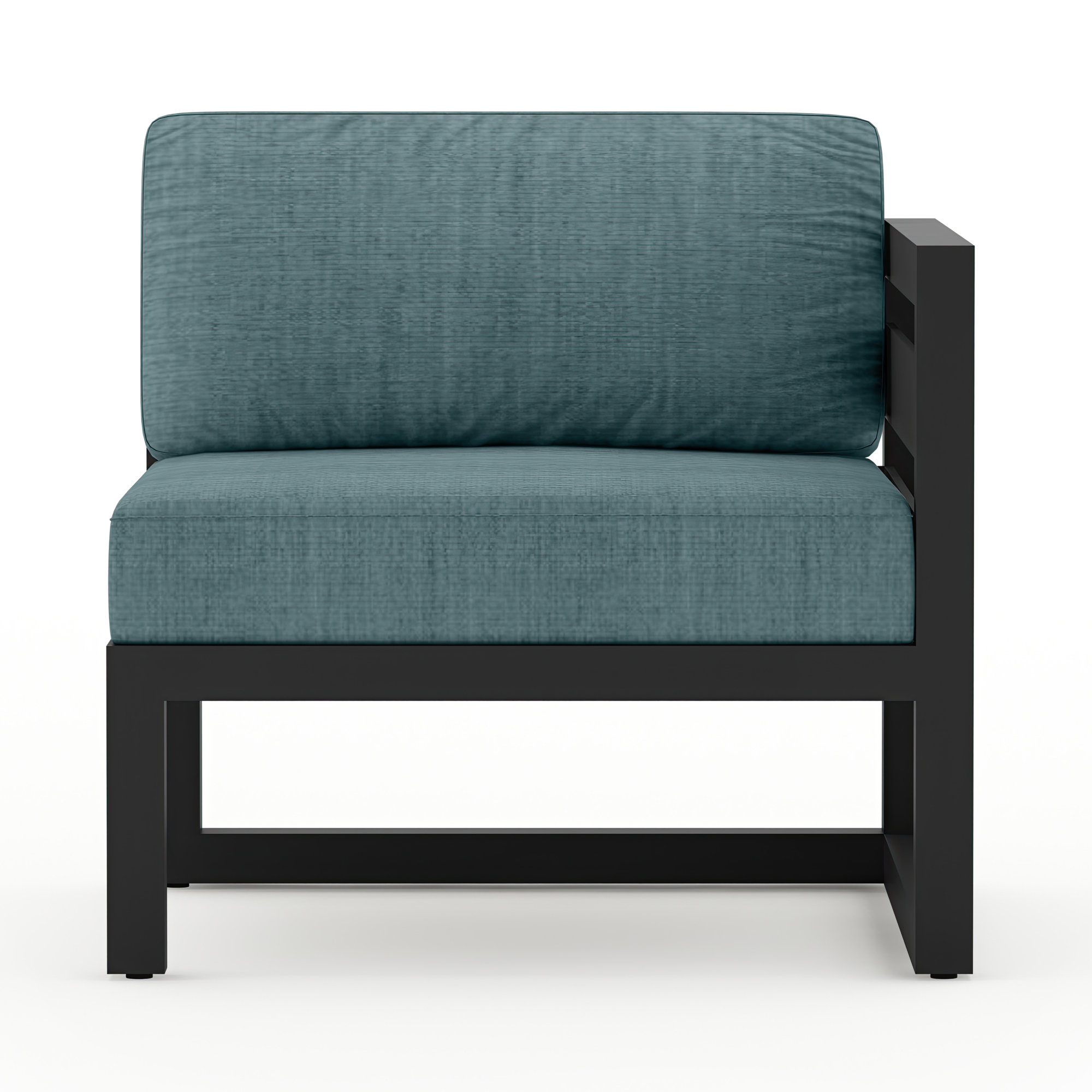 Smith 5 Piece Sectional Seating Group with Sunbrella® Cushions, Black, Cast Lagoon
