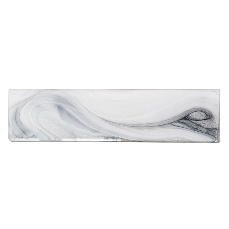 Barc 3" x 12" Straight Edge Glass Marble Look Subway Wall Tile, Sequioa
