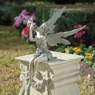 Statue de jardin fée du vent de l'Ouest assis
