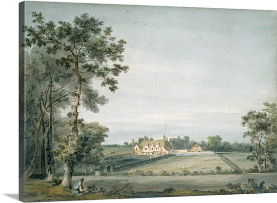 « dedham : l’ancien cours de la conférence vu le long de la longue pâturage du noir brook » par l’impression John Constable