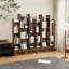 Bibliothèque avec 2 tiroirs, étagère ouverte industrielle autoportante, bibliothèque ouverte rétro, 12 tablettes de rangement, bibliothèque pour chambre à coucher, salon, bureau personnel, brun rustique
