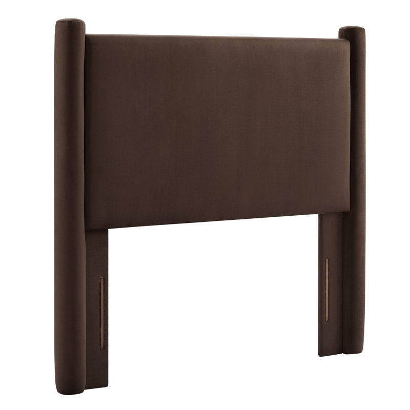 Rael Performance Velvet Headboard, Chocolate Brown, Twin