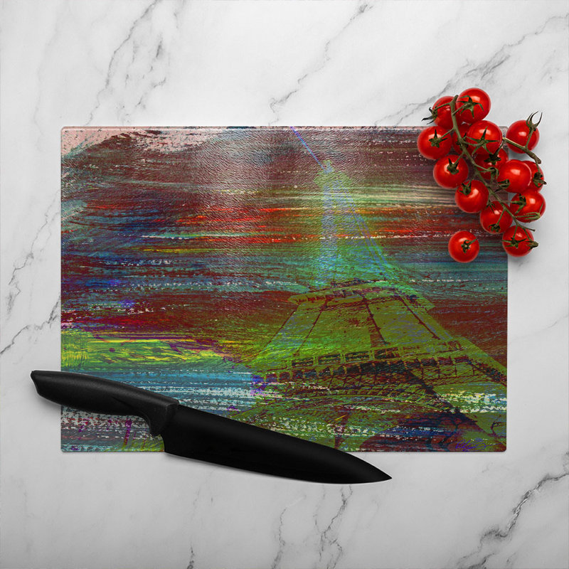 Eiffel Tower Glass Chopping Board