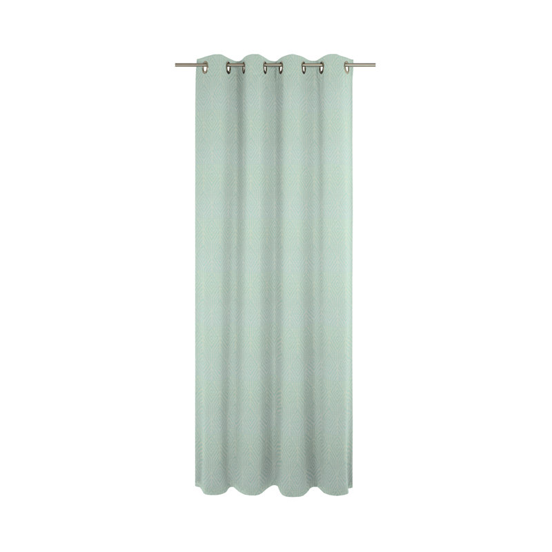 Caleigh Easy Diamond Eyelet Opaque Curtain, 145 W x 145 D cm, Turquoise/Honey Dew