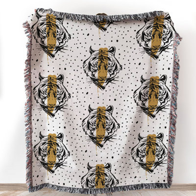 Tiger Faces 100% Cotton Blanket