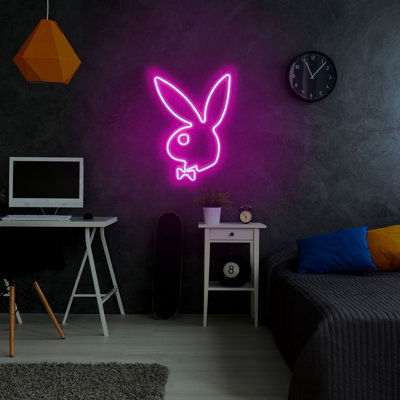 Bande d'éclairage flexible à DEL néon, imperméable IP67, couleur rose, 14,2 x 16,5 x 0,8 po | Système de suspension mural intégré 12 V DC, 22,7 watts | Parfait pour la décoration intérieure, les fêtes et les étalages créatifs