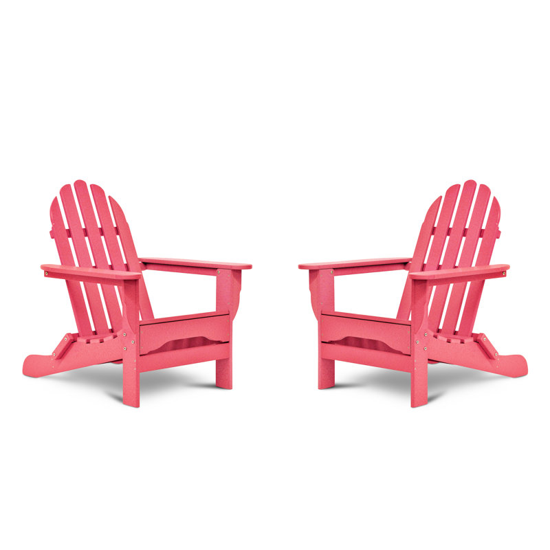 Hartington Poly Lumber Outdoor Adirondack Chair, Pink