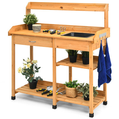 Olmstead Fir Wood Potting Bench