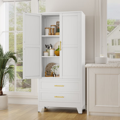 Armoire de rangement autoportante en acier avec tiroirs et tablettes réglables